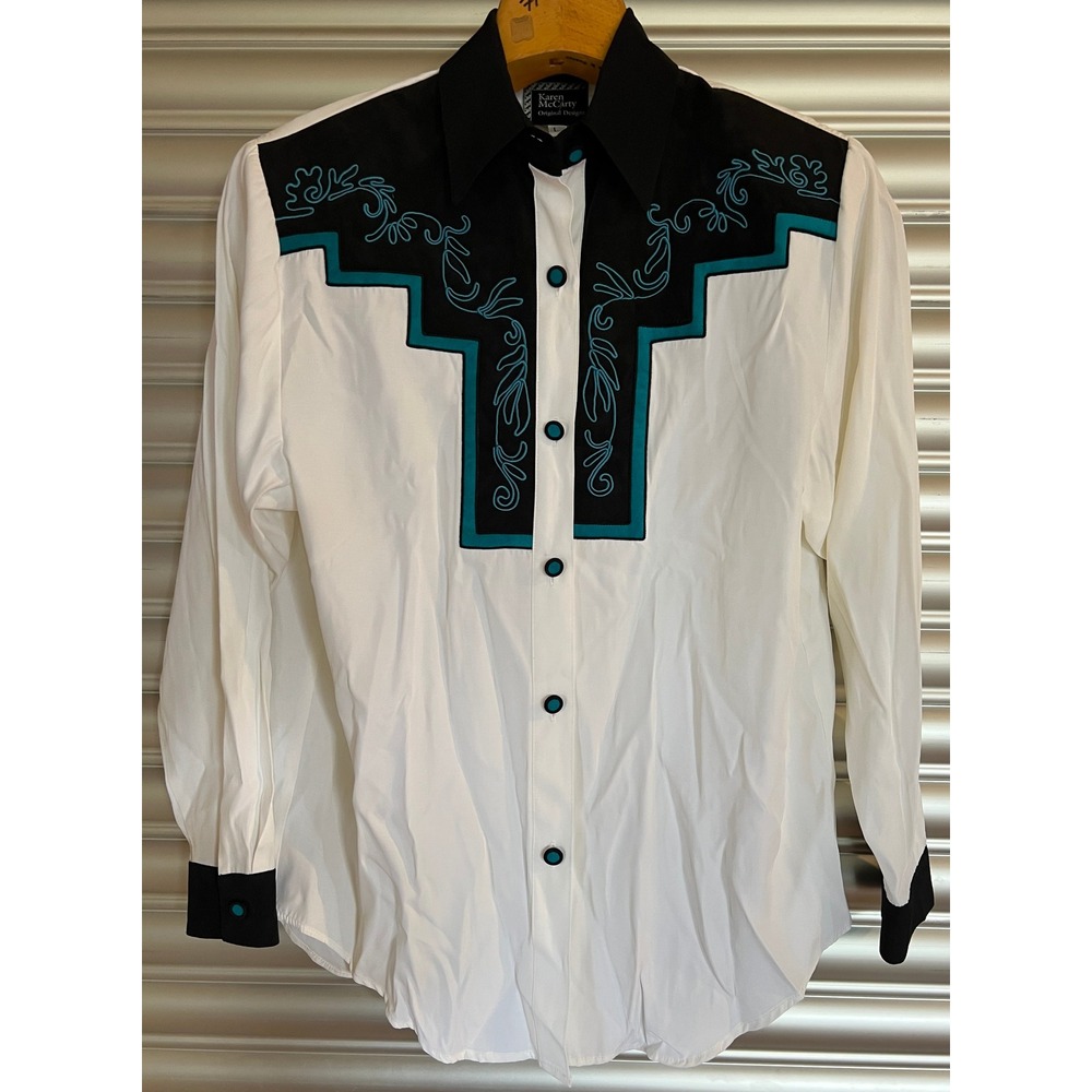 Vtg New! Karen McCarty Original Designs Western Shirt Embroidered Large